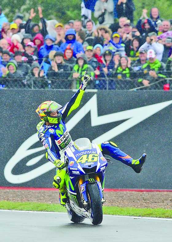 罗斯雨战重夺领先     【本报消息】九届世界冠军罗斯在moto gp